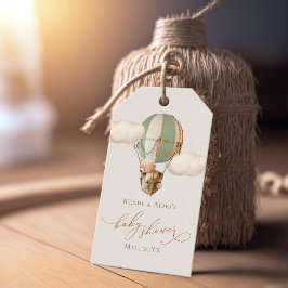 Bear Balloon Clouds Baby Shower Tags Geschenkanhänger