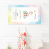 Bear Balloon Clouds Beary First Birthday Welcome Banner (Insitu)