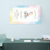 Bear Balloon Clouds Beary First Birthday Welcome Banner (Messeveranstaltung)