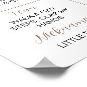 Bear Balloon First Birthday Milestone Zeichen Poster (Ecke)