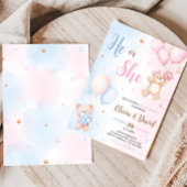 Bear Balloon Gender Reveal Einladung