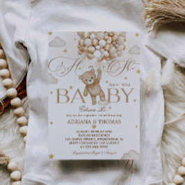 Bear Balloon Gender Reveal Einladung