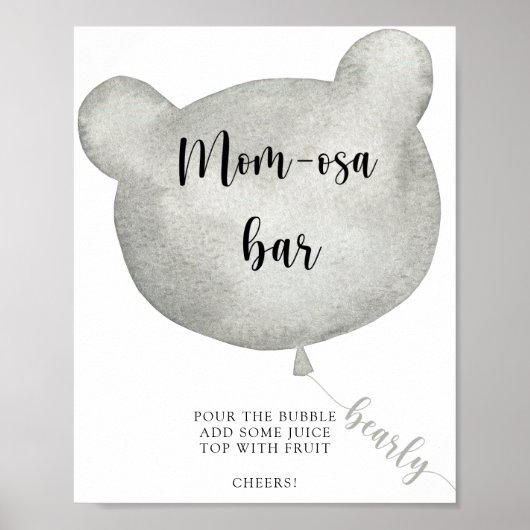 Bear Balloon \ Mama-osa-Bar-Poster Poster (Vorne)