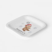 Bear Balloon Weihnachtsmannmütze Pappteller (Gewinkelt)