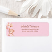 Bear Balloons Aquarellfarbe Rosa Etikett (Insitu)