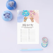 Bear Balloons Baby Name Race ABC Game Flyer (Einzeln)