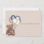 Bear & Balloons Baby Showdusche Invi Einladung (Rückseite)