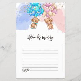 Bear Balloons Baby Shower Addon Card Flyer
