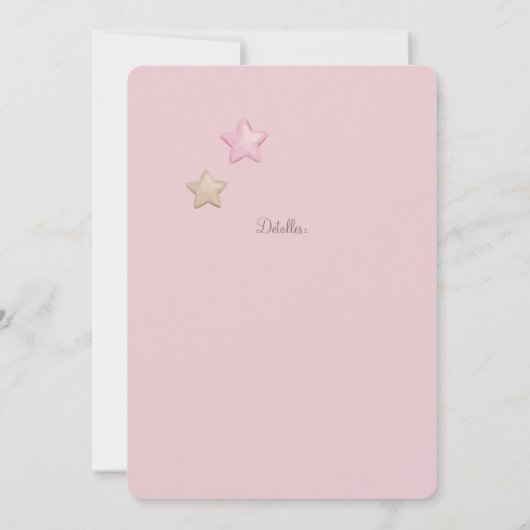 Bear Balloons Baby Shower Girl Spanische Einladung (Rückseite)