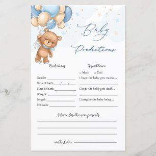 Bear Balloons Baby Showspiel Baby Predication
