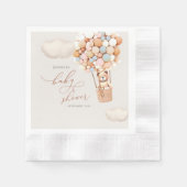 Bear Balloons Babydusche Papier Napkins Serviette (Vorderseite)