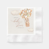 Bear Balloons Babydusche Papier Napkins Serviette (Vorderseite)