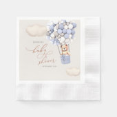 Bear Balloons Babydusche Papier Napkins Serviette (Vorderseite)