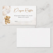 Bear Balloons Babydusche Windelwanne Begleitkarte (Vorne/Hinten)