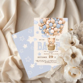 Bear Balloons Bearly Wait Baby Boy Dusche Einladung