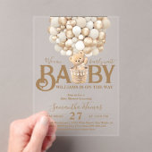 Bear Balloons Bearly Wait Baby Dusche Acryleinladungen (Insitu (Handheld))