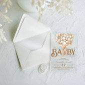 Bear Balloons Bearly Wait Baby Dusche Acryleinladungen