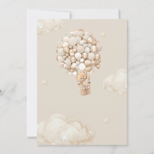 Bear Balloons Bearly Wait Baby Dusche Einladung (Rückseite)