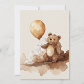 Bear Balloons Bearly Wait Baby Dusche Einladung (Rückseite)