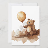 Bear Balloons Bearly Wait Baby Dusche Einladung (Rückseite)