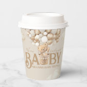 Bear Balloons Bearly Wait Baby Dusche Pappbecher (Vorderseite)