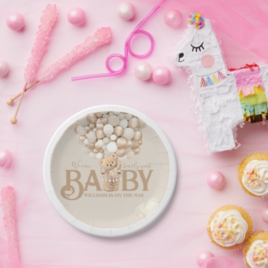 Bear Balloons Bearly Wait Baby Dusche Pappteller (Party)