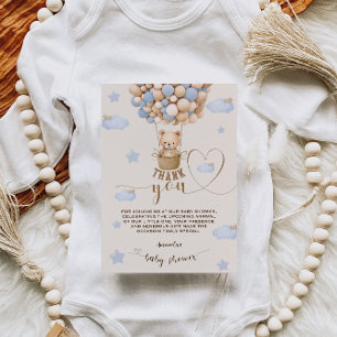 Bear Balloons Bearly Wait Boy Dusche Vielen Dank Dankeskarte