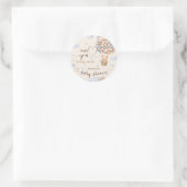 Bear Balloons Bearly Wait Boy Dusche Vielen Dank Runder Aufkleber (Tasche)