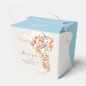 Bear Balloons Blue Brown Cream Favor Box Geschenkschachtel (Rückseite)