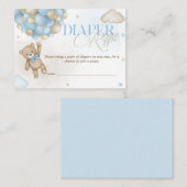 Bear Balloons Boy Baby Dusche Windelwanne Raffel Begleitkarte (Vorne/Hinten)