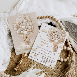 Bear Balloons Boy Girl Baby Dusche Einladung