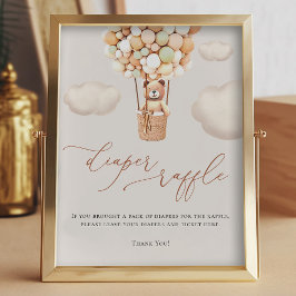 Bear Balloons Diaper Raffelzeichen Fotodruck