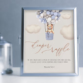 Bear Balloons Diaper Raffelzeichen Fotodruck