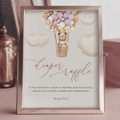 Bear Balloons Diaper Raffelzeichen Fotodruck