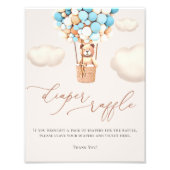 Bear Balloons Diaper Raffelzeichen Fotodruck (Vorne)