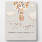 Bear Balloons Diaper Raffelzeichen Fotoplatte (Vorderseite)