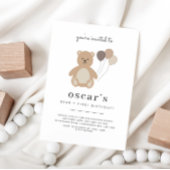 Bear Balloons Einladung zum ersten Geburtstag