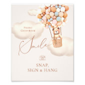 Bear Balloons Foto Gäestbook Snap Hang Sign (Vorne)