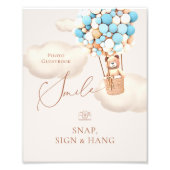Bear Balloons Foto Gäestbook Snap Hang Sign (Vorne)