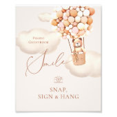 Bear Balloons Foto Gäestbook Snap Hang Sign (Vorne)