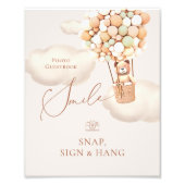 Bear Balloons Foto Gäestbook Snap Hang Sign (Vorne)