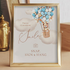 Bear Balloons Foto Gäestbook Snap Hang Sign