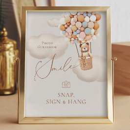 Bear Balloons Foto Gäestbook Snap Hang Sign