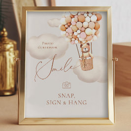 Bear Balloons Foto Gäestbook Snap Hang Sign
