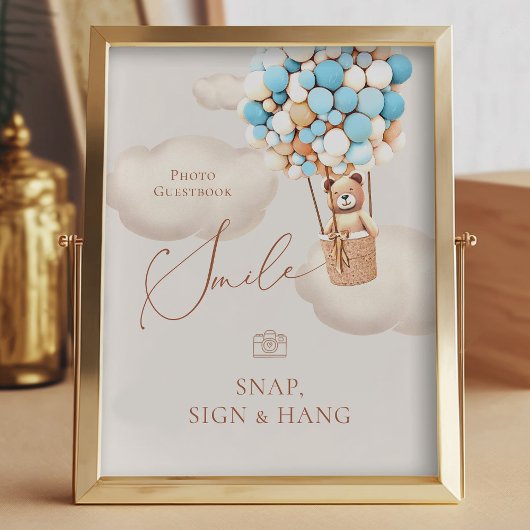 Bear Balloons Foto Gäestbook Snap Hang Sign
