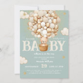 Bear Balloons frühzeitig abwarten Baby Dusche Einladung (Vorderseite)