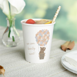 Bear Balloons Gender Neutral Baby Dusche Willkomme Pappbecher