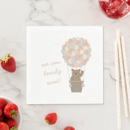Bear Balloons Gender Neutral Baby Dusche Willkomme Serviette (Beispiel)