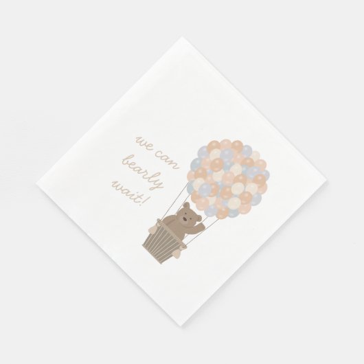Bear Balloons Gender Neutral Baby Dusche Willkomme Serviette (Ecke)