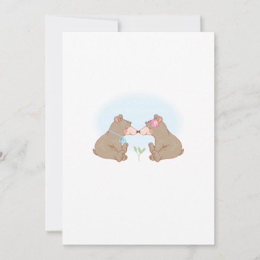 Bear + Balloons Gender Reveitation Einladung (Rückseite)